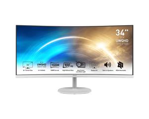 MSI PRO MP341CQWDE LED-monitor Energielabel G (A - G) 86.4 cm (34 inch) 3440 x 1440 Pixel 21:9 1 ms DisplayPort, HDMI, Hoofdtelefoon (3.5 mm jackplug) VA LED