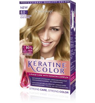 Schwarzkopf Keratine Color Haarverf 8.0 Natuurlijk Blond (1set)