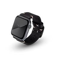 JT Berlin Alex Vintage armband voor Apple Watch 42 mm / 44 mm leren armband [Watch SE, Series 6 / 5 / 4 / 3 / 2 / 1, zacht lederen reserveband, aluminium sluiting] zwart/grijs (maat S/M)