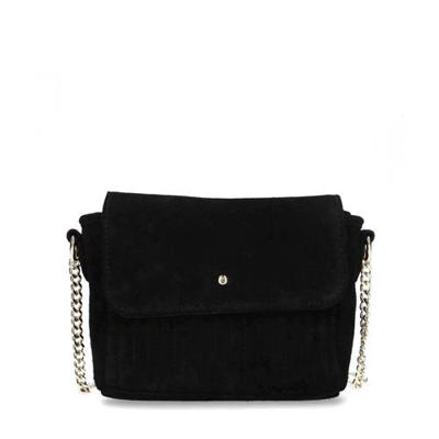 Sacha suède crossbody tas zwart