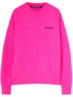 Palm Angels logo-embroidered wool-blend jumper - Rose