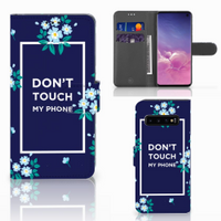 Samsung Galaxy S10 Portemonnee Hoesje Flowers Blue DTMP