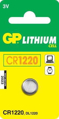 GP Batteries Lithium Cell CR1220 Wegwerpbatterij GP Batteries Lithium Cell CR1220 Wegwerpbatterij