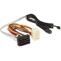 Delock 83391 Kabel Mini SAS HD SFF-8643 > 4 x SAS SFF-8482 + voeding + Zijband 1 m - thumbnail