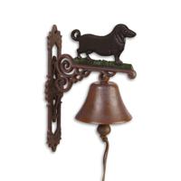 A PAIR OF CAST IRON DACHSHUND BELLS