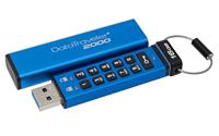 Kingston Dt2000/16Gb Datatraveler 2000 Usb Flash Drive Met Toetsenbord Versleutelde, 16Gb, 3.0, 120Mb/S Lezen, Blauw