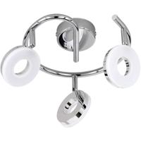 LED Plafondspot - Trion Renny - 12W - Warm Wit 3000K - 3-lichts - Rond - Glans Chroom - Aluminium