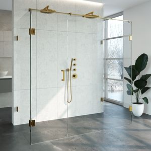 Douchecabine Compleet Just Creating Profielloos XL 100x200 cm Goud Sanitop