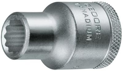 GEDORE Steeksleutelinzetstuk, moeren, 1/2'' 12,5 mm aandrijving, 12-kant, 33 mm breedte, gereedschap, D 19 33, verchroomd staal