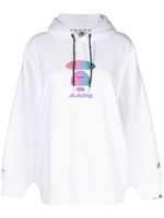 AAPE BY *A BATHING APE® hoodie à logo brodé - Blanc - thumbnail