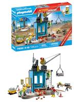 PLAYMOBIL Action Heroes Promo Pack 71650 Bouwplaats, met drie figuren, een beweegbare kraan en veel extraatjes, gedetailleerd speelgoed voor kinderen vanaf 4 jaar