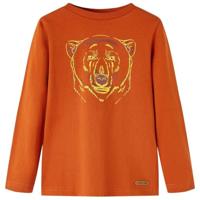 Kindershirt met lange mouwen 104 lichtroestkleurig, kinderkleding, jongenskleding, hippe kinderkleding, kinderkled, meisjeskleding