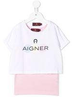 Aigner Kids débardeur superposé à logo imprimé - Blanc - thumbnail