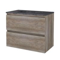 Badmeubelset Aquasplash Salt 80x46 cm Greeploos 2 Lades Met Wastafel Hardsteen Scotch Oak Aquasplash - thumbnail