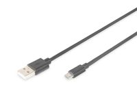 Digitus USB-kabel USB 2.0 USB-A stekker, USB-micro-B stekker 1.00 m Zwart AK-300110-010-S