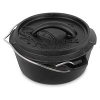 Petromax Vuurpan ft4,5 - Dutch Oven met vlakke bodem voor alle warmtebronnen, gasgrill, oven, gasfornuis en open vuur - direct klaar voor gebruik zonder inbranden - kookpan met deksel - 3,5 liter