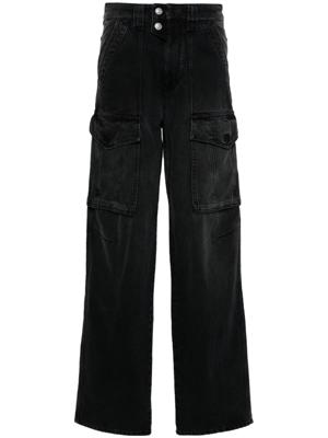 MARANT ÉTOILE Heilani mid waist jeans met logopatch - Zwart MARANT ÉTOILE Heilani mid waist jeans met logopatch - Zwart