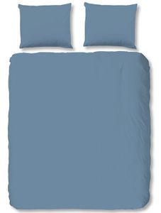 HIP Dekbedovertrek Uni Satijn Ice Blauw-200x200/220