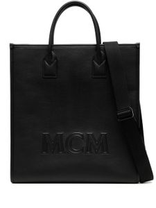 MCM grand sac cabas Klassik à logo embossé - Noir