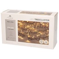 1x Clusterverlichting met timer en dimmer 576 leds warm wit 7,5 m