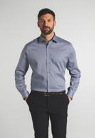 Eterna Heren Overhemd Navy Micro Print Borstzak Modern Fit
