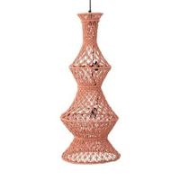 PTMD Milley Orange cotton macrame hanging lamp 3 layers