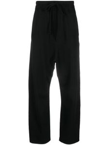 Thom Krom pantalon en coton à lien de resserrage - Noir