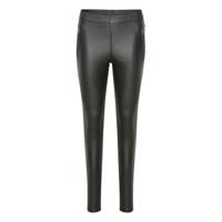 Kaffe imitatieleren slim fit broek Ada zwart