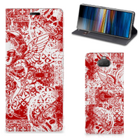 Mobiel BookCase Sony Xperia 10 Plus Angel Skull Rood