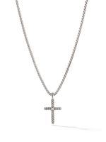 David Yurman collier en argent sterling Cable Classics Cross serti de diamants