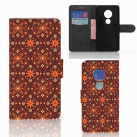 Motorola Moto G7 Play Telefoon Hoesje Batik Brown - thumbnail