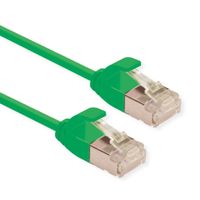 ROLINE GREEN F/UTP DataCenter Patchkabel Cat.6A (Class EA), LSOH, extra dun, groen, 0,15 m