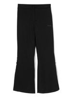 Pinko Kids pantalon évasé à logo brodé - Noir