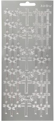 Creotime foliestickers kruis 1 stickervel zilver Creotime foliestickers kruis 1 stickervel zilver