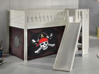 Bed SCOTY met glijbaan 90x200 cm witte pijnboom tent pirates of the Caribbean