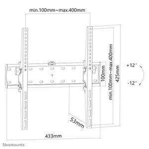 Neomounts FPMA-W350BLACK TV-beugel Geïntegreerde waterpas, Kantelbaar 81,3 cm (32) - 139,7 cm (55) Kantelbaar