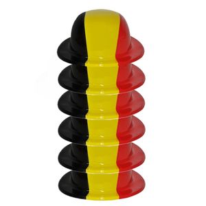 6x stuks supporters bolhoed vlag Belgie plastic