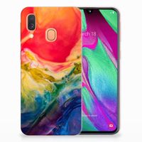 Hoesje maken Samsung Galaxy A40 Watercolor Dark