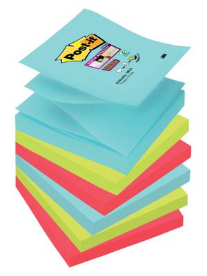 Memoblok 3M Post-it Z-Note S330 Super Sticky 76x76mm Miami
