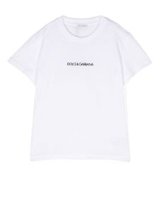 Dolce & Gabbana Kids t-shirt à logo brodé - Blanc