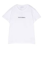 Dolce & Gabbana Kids t-shirt à logo brodé - Blanc - thumbnail