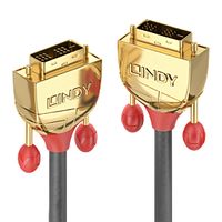 Lindy 36215 10m DVI-D DVI-D Goud, Grijs DVI kabel - thumbnail