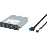 Akasa USB 3.2 Gen 1-, USB 2.0-front-adapter-hub 4 poorten Zwart - thumbnail