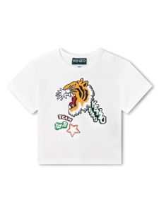 Kenzo Kids t-shirt en coton à logo imprimé - Blanc