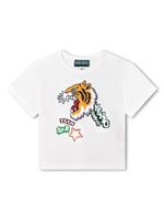 Kenzo Kids t-shirt en coton à logo imprimé - Blanc