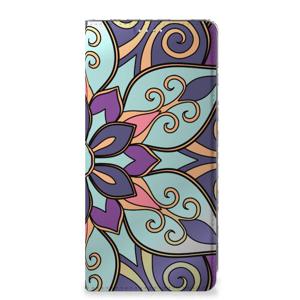 Samsung Galaxy A71 Smart Cover Purple Flower