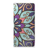 Samsung Galaxy A71 Smart Cover Purple Flower - thumbnail