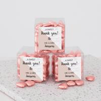 Bedankdoosje bruiloft Soft Marble vierkant