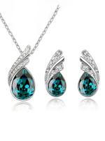 Engel Vleugels Kristal oorbellen Halsketting Set