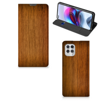 Motorola Moto G100 Book Wallet Case Donker Hout